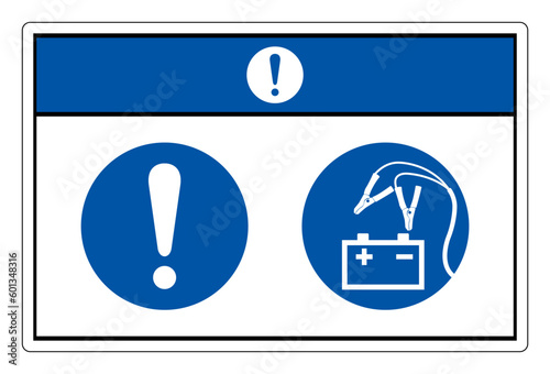 Notice Battery Charging Area Symbol Sign, Vector Illustration, Isolated On White Background Label.EPS10