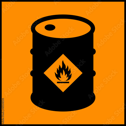 Warning Flammable Chemical Symbol Sign ,Vector Illustration, Isolate On White Background Label .EPS10