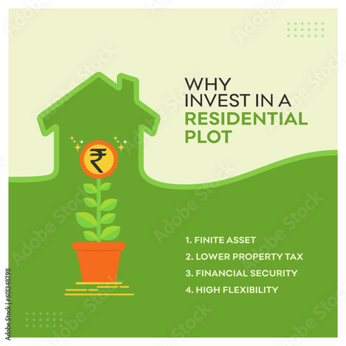 Why Invest in a Residential Plots, Blog or Social Media Post Template Design Vector