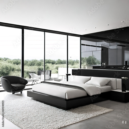 Renderizações geradas por IA de interiores modernos e elegantes