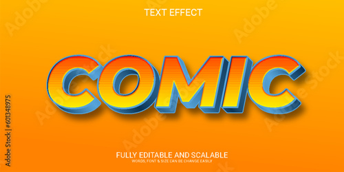 Comic 3D Fully Editable Vector Eps Text Effect