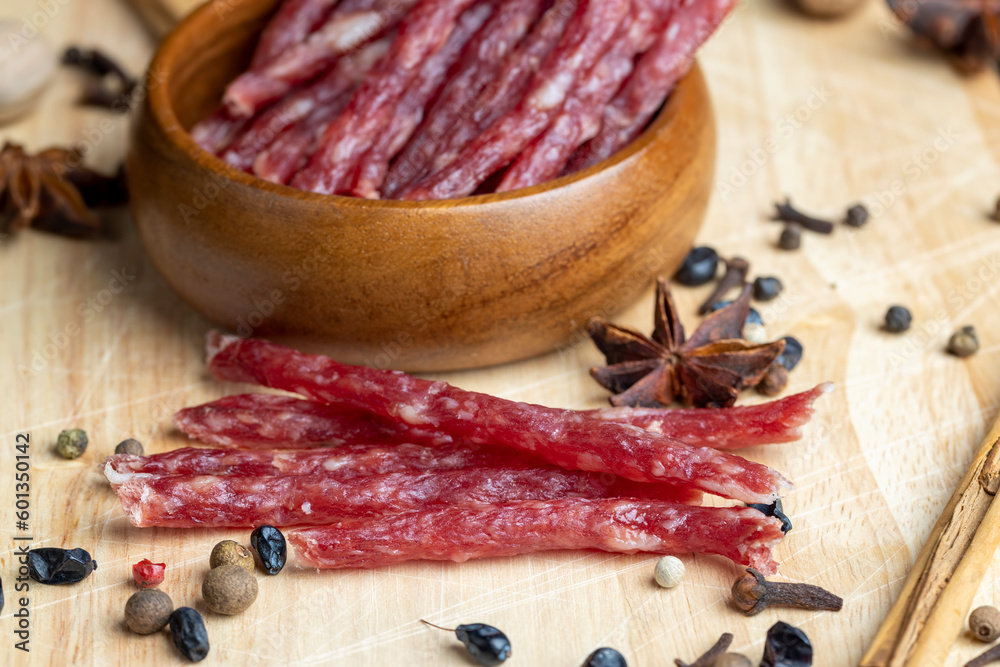 Homemade dried pork meat for long-term storage Homemade dried pork meat for long-term storage