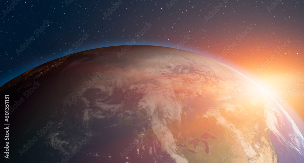 Fototapeta premium Planet Earth with a spectacular sunset 