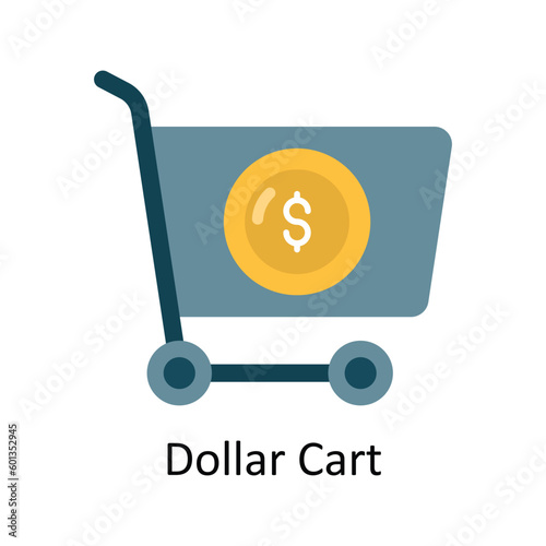 Dollar Cart vector Flat Icon Design illustration. Finance Symbol on White background EPS 10 File