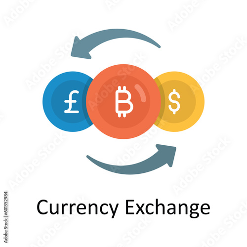 Currency Exchange vector Flat Icon Design illustration. Finance Symbol on White background EPS 10 File