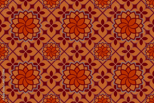 Vector vintage traditional batik seamless pattern. Indonesian batik with the Batik Kawung motif.