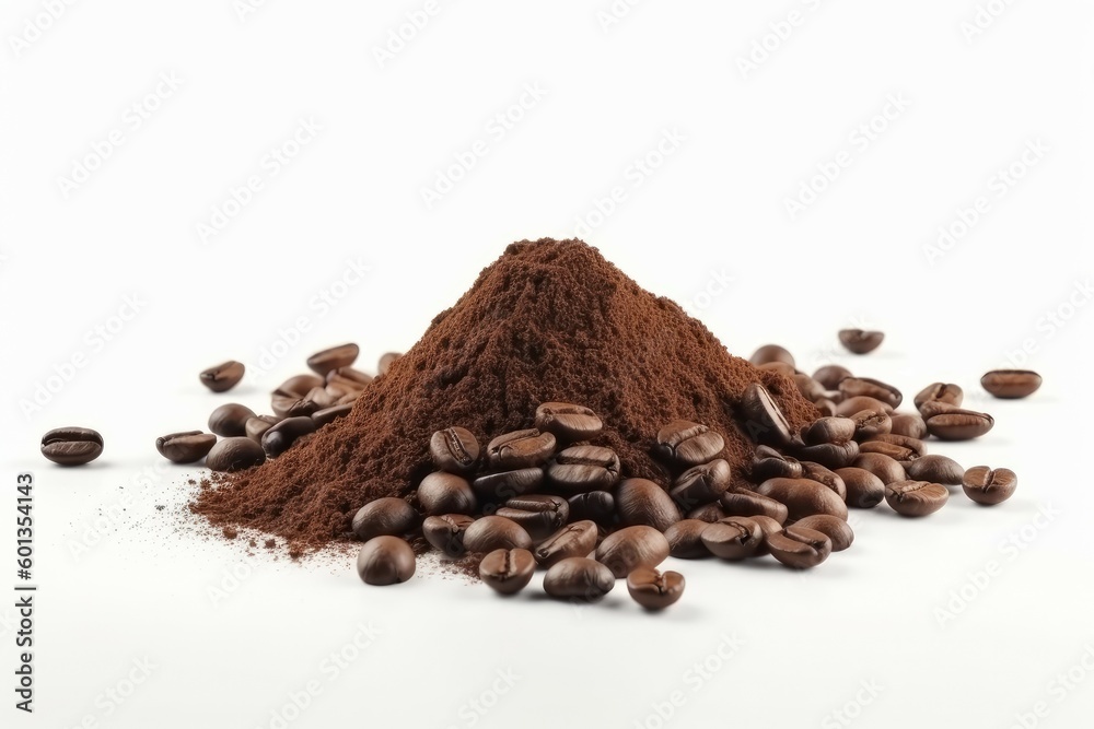 Obraz premium Ground coffee beans food. Generate Ai