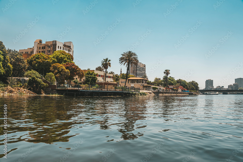 View of Cairo city and Nile river in Egypt