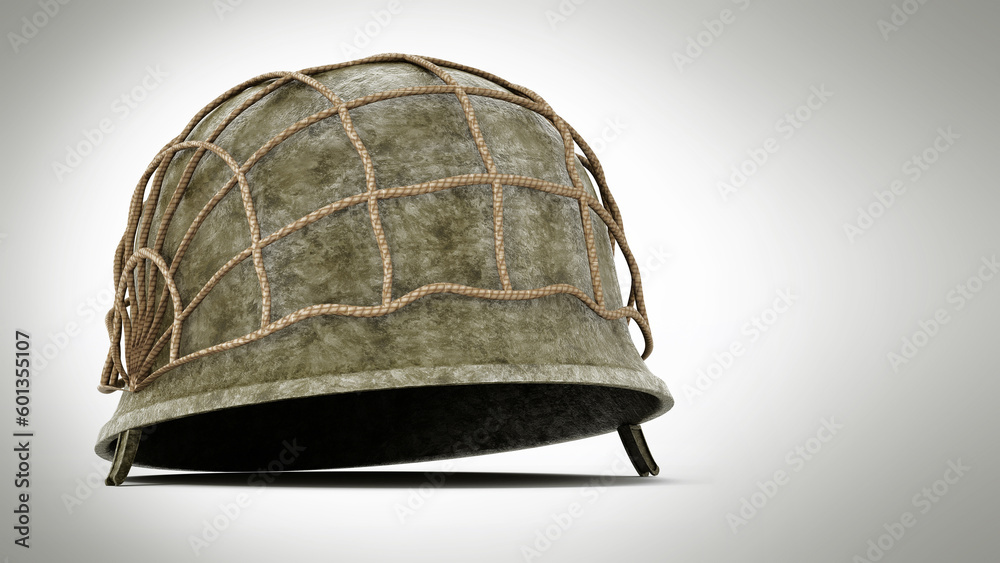 World War II helmet isolated on white background. 3D illustration Stock ...