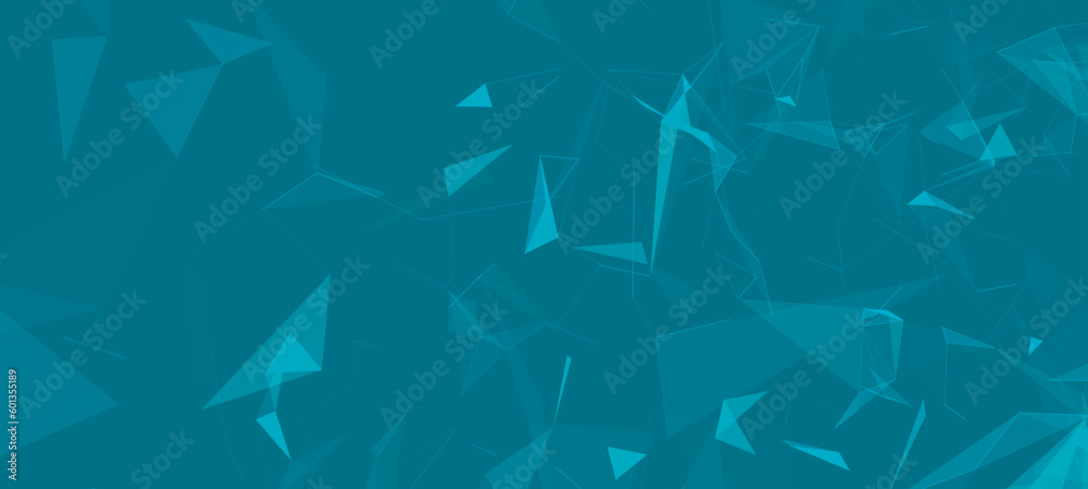 Fototapeta premium Colored polygonal space. Connection dots and lines structure. Digital background. Triangular futuristic business wallpaper. Data technology. 3d rendering. Vector Illustration