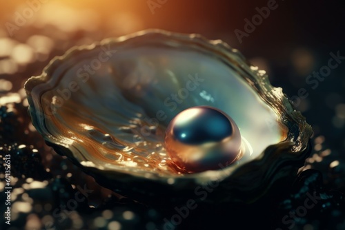 Sea pearl shell. Generate Ai photo