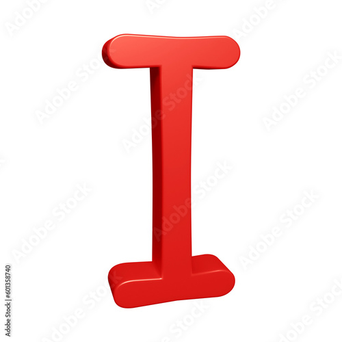 Red alphabet letter i in 3d rendering for education concept © Graphicyano8