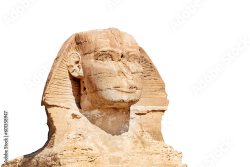 The great ancient Sphinx isolated on a white background