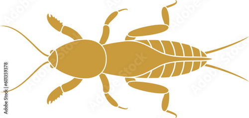 Mole cricket logo. Isolated mole cricket on white background
