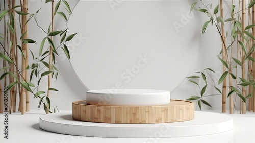 Valokuva Bamboo product display podium for natural product