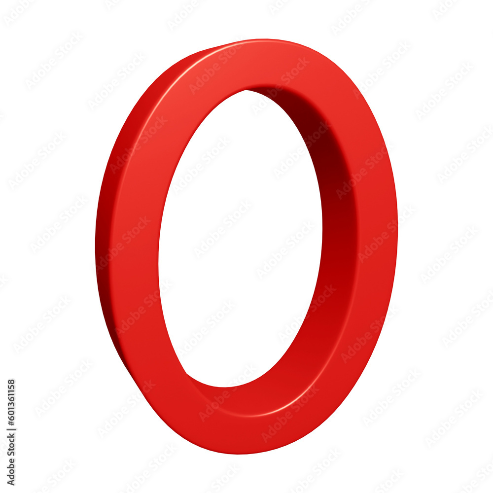 Red 3d number 0 for math, business and education concept Red 3d number 0 for math, business and education concept