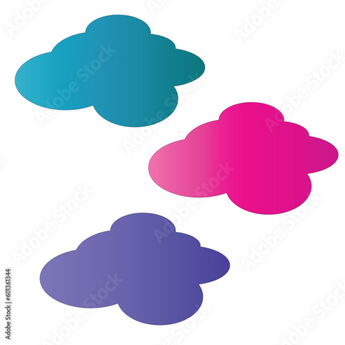 clouds colors  clouds sky  cloud pink  cloud icon  cloud vector  Set of different clouds. Collection of cloud icon  shape  label  symbol. Graphic vector. Vector design element for