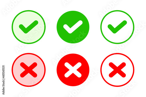 Validation and refusal symbol editable stroke vector stock illustration.