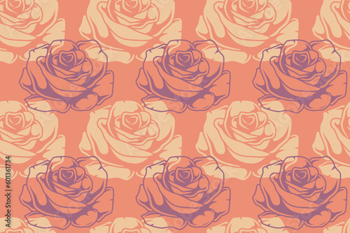 seamless pattern rose flower vintage background. vector illustration