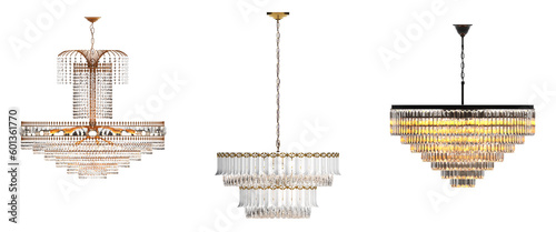 Foto crystal chandelier for the interior isolated on transparent background, home lig