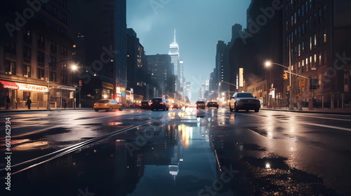 city night  buildings windows blurred light urban .generated ai © Aleksandr