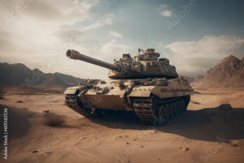 Tank desert equipment. Generate Ai