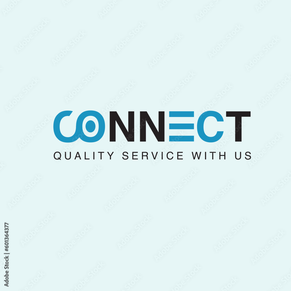Connect Blue Logo Design Template Elements. Connected c and o letters with dot. Modern Networking Logo Design.