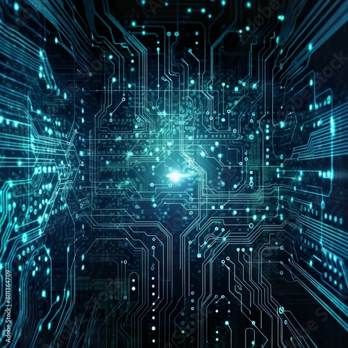 Abstract technology data background created with generative Ai