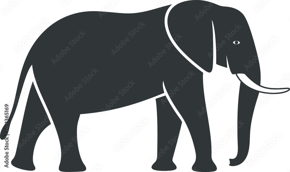 Obraz premium Elephant logo. Isolated elephant on white background