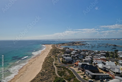 An aerial view of the small town