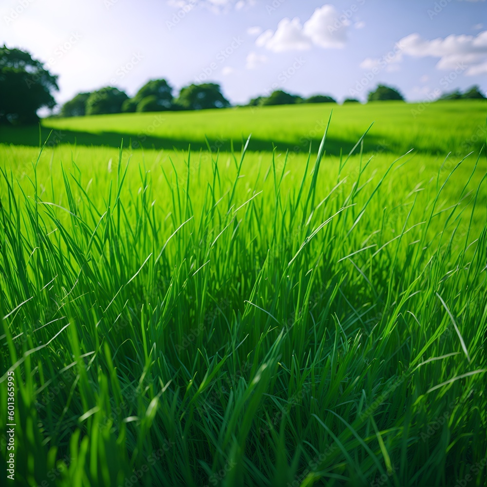 Fototapeta premium green field and sky