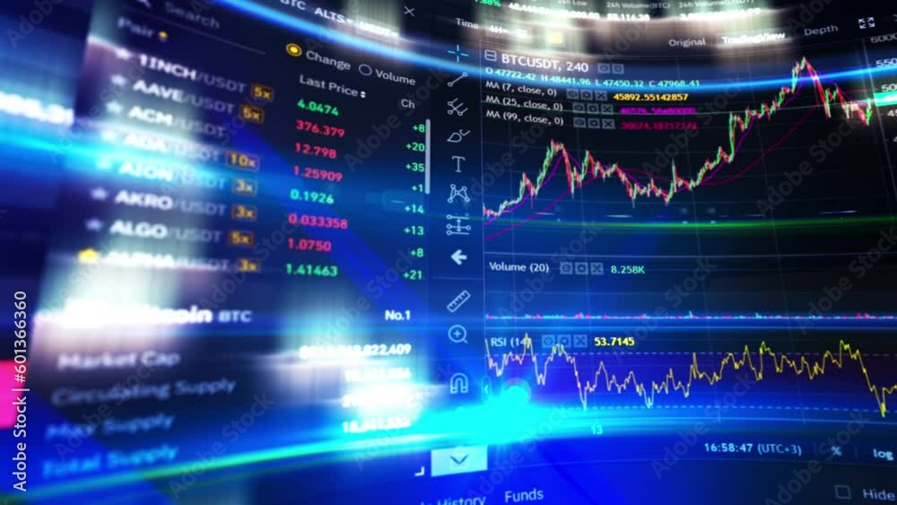 Cryptocurrency Trading Background 3d animation loopable Cryptocurrency Trading Background 3d animation loopable