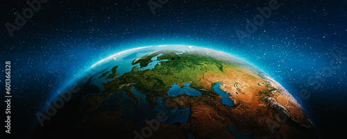 Fototapeta Naklejka Na Ścianę i Meble -  Planet Earth - Europe and Asia