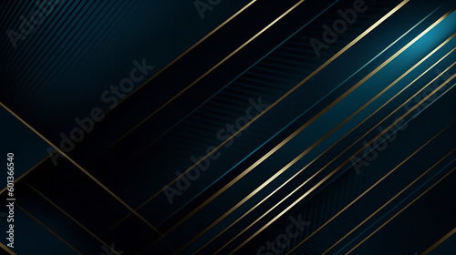 Blue Gradient with Golden Lines Background Template