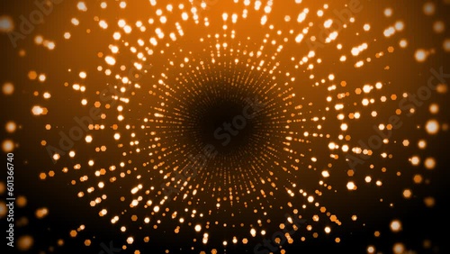 Gold Glitter Tunnel 3d aniamtion. Loopable.