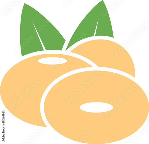 Soybean bean logo. Isolated soybean bean on white background