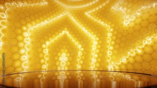 Golden Disco Stage 3d animation Loop Background