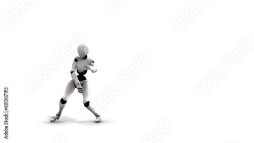 3d animation of a dancing robot. Loopable animation.