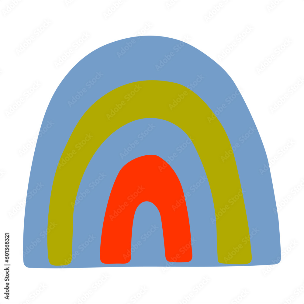 Rainbow vector illustration in scandinavian style. Rainbow vector illustration in scandinavian style.