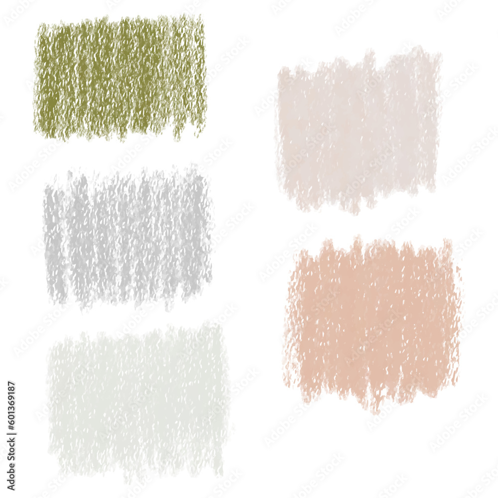 Fototapeta premium Color pencil strokes set. Kids hand drawn element. Grunge element for paper design. Banner for text.