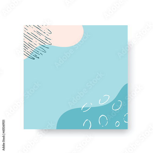 Pastel banner for social networks in an abstract style. Vector background with smooth shapes and hand-drawn elements. Suitable for beauty 