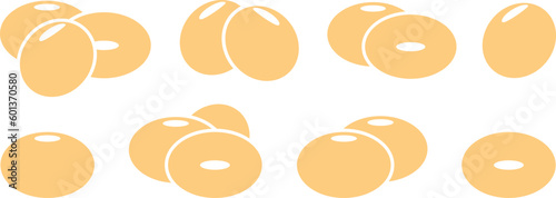 Soybean bean logo. Isolated soybean bean on white background