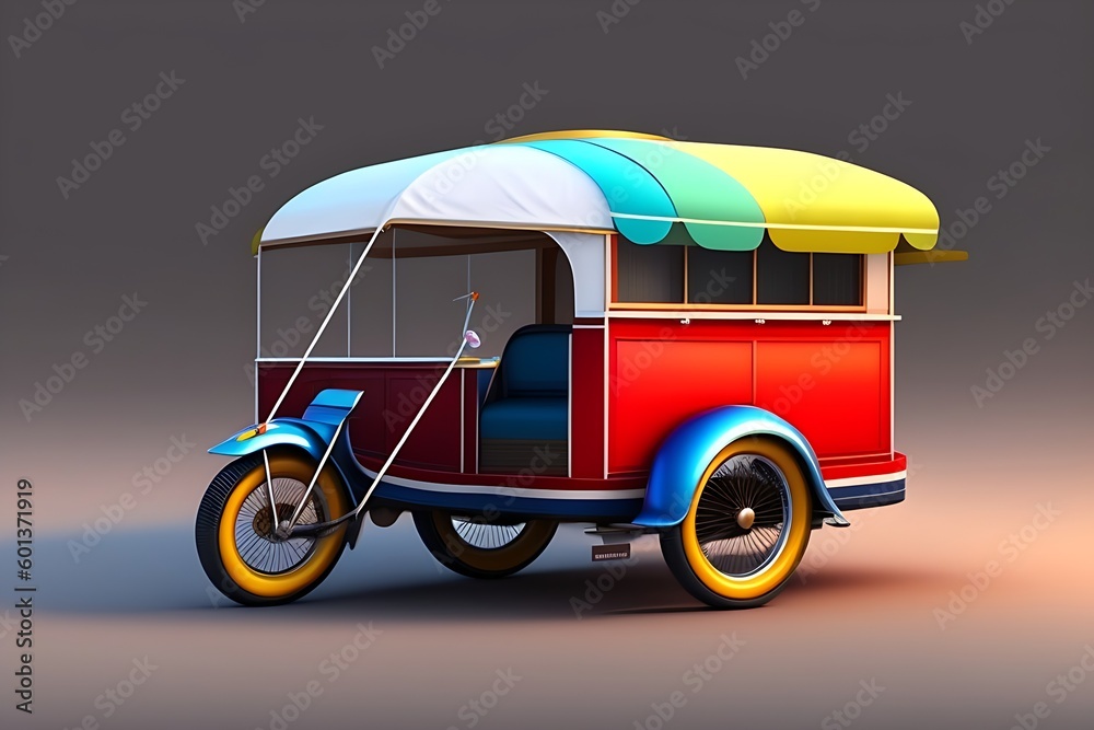 Draw a motorized rickshaw in Vietnam, in PNG format. AI Generative ...