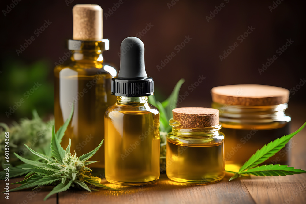 care products with cbd Oil mock up with copy scape ai generated art Generative AI care products with cbd Oil mock up with copy scape ai generated art Generative AI