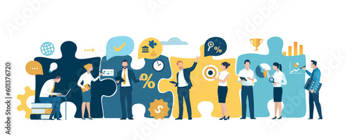 Business team concept. A strong team makes a successful company. Business vector illustration.
