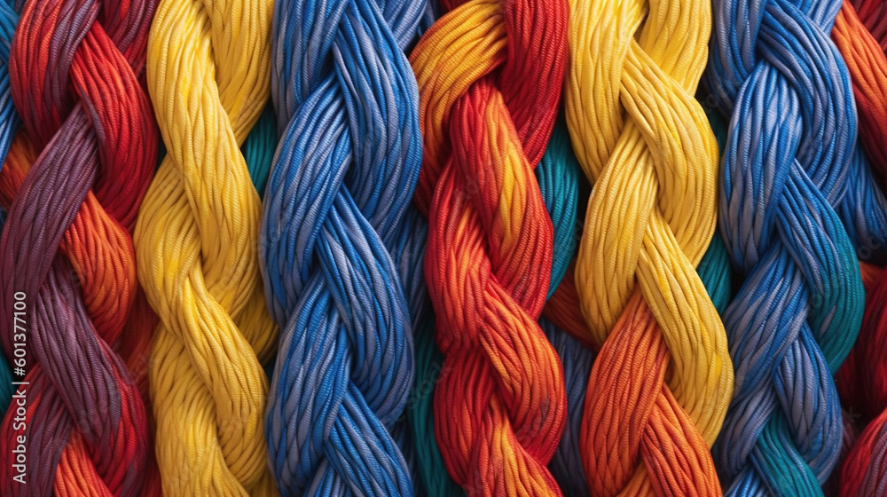 A pattern of colorful ropes A pattern of colorful ropes