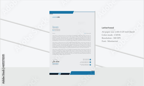 Professional  Modern Abstract corporate Business Letterhead Design  Template. marketing, business proposal, advertise, promotion publication, cover page. new digital marketing letterhead