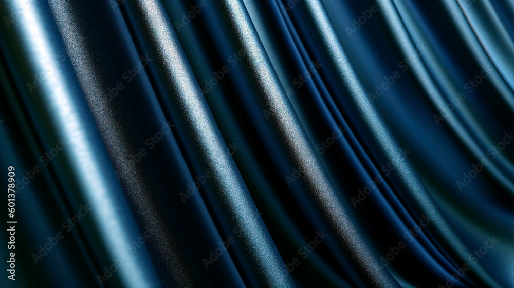 Fototapeta premium Blue fabric with a sunburst effect, venetian blind style, background wallpaper.