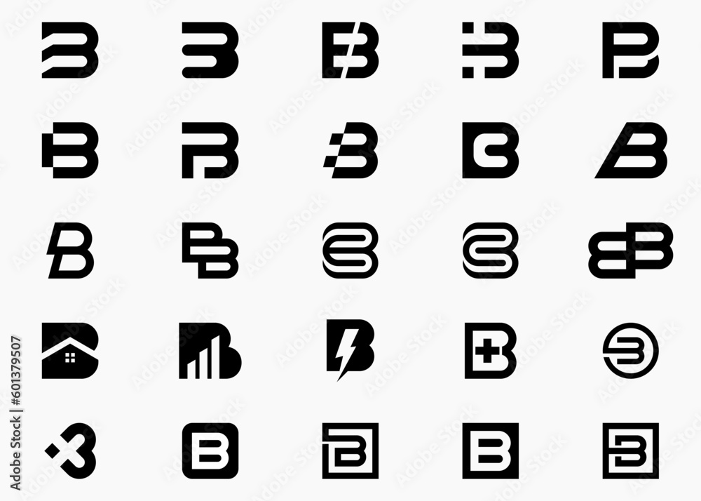 Initials Letter B Triangle logo design, Set Logo Design Icon Symbol Initials Letter B Triangle logo design, Set Logo Design Icon Symbol