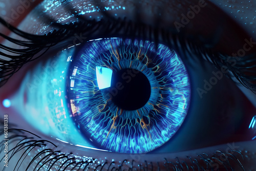 Cybernetic futuristic eyes - AI Generated